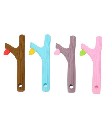 Silicone Baby Bite Ring Toys - Food-Grade Chewy Teething Straws for Toddlers | 4 Flexible Pieces for Massage & Comfort - Buy Online on SooperMarket.com