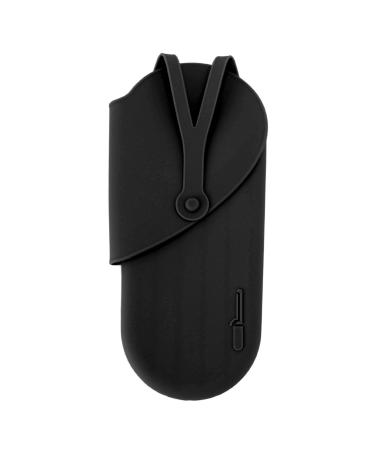 Portable Silicone Heat Resistant Mat Pouch with Hanging Hole Curling Iron Pad Hair Straightener Cushion for Hair Styling Tools (Black)
