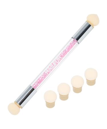 Nail art sponge and dabbing brush sponge applicator including 4 replacement heads