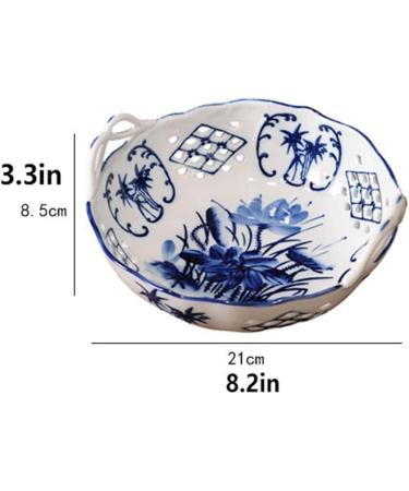 Fruit Basket Bowl Fruit Plate Home Round Ceramic Fruit Bowl Living Room Dining Room Kitchen Desktop Porcelain Fruit Dish Hollow Candy Bowl Fruit Bowls (Color : B) - Buy Online on SooperMarket.com