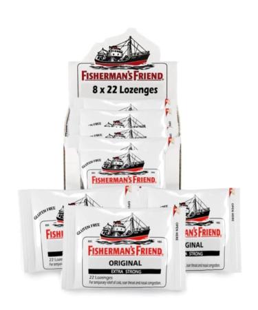 Fisherman's Friend Original Extra Strong Lozenges - Temporary Relief of Cough Sore Throat & Nasal Congestion (8)
