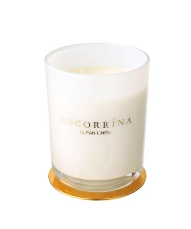 Cocorr na Candle fragrance candle in a glass - clean linen burning time up to 46 hours with 2 wicks natural soy candle Christmas gift candle 420g clean linen 420g