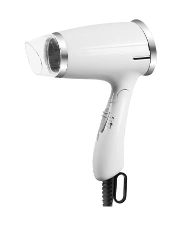 Travel Hair Dryer 1200W Folding Handle Lightweight Blow Dryer Smart Portable 3 Heat Settings Professional Compact Hair Dryer Fast Drying for Women White