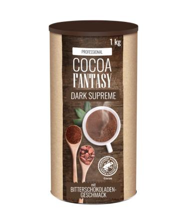 Cocoa Fantasy Dark Supreme dark drinking chocolate 1kg cocoa powder for hot chocolate 40% cocoa content Bitter chocolate 1 kg (1 Pack)
