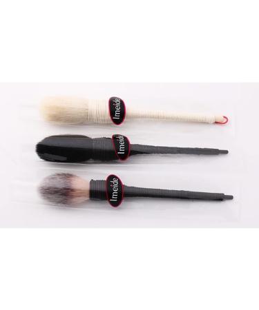 1PC Handmade Rattan Handle Makeup Brush - Professional Tricolor Powder & Blush Brush for Flawless Blending | Shop Now for International Shipping - Buy Online on SooperMarket.com