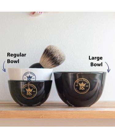ROYAL SHAVE Ceramic Textured Shaving Bowl - Large Black Soap & Cream Dish for Rich Lather - Buy Online on SooperMarket.com