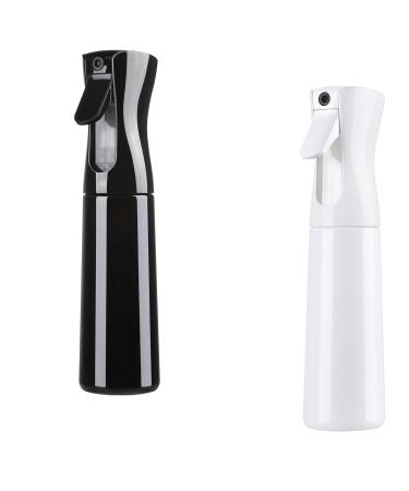 Basetousual 2 Spray bottle Hair water spray bottle water spray Bottle for Hair continuous ultra fine flower spray hairdresser hairdressing hairdresser 300ml (black and white)