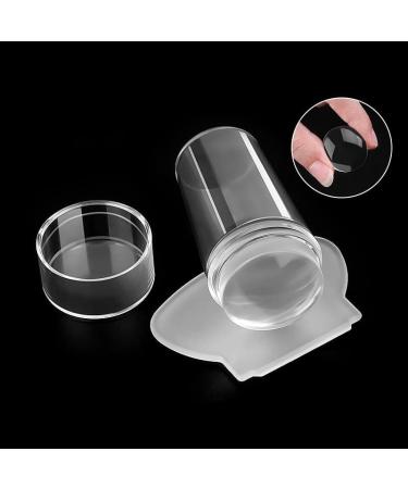 Silicone Nail Stamper French Tip with Scraper for Nails Manicure Tools Stamp Polish Stencil Template for Manicure Tools Nail Art Template Seal Stamper Scraper - Buy Online on SooperMarket.com