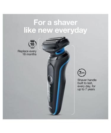 Braun Series 5 5020 Electric Razor for Men Foil Shaver with Beard Trimmer - Rechargeable, Wet & Dry with EasyClean - Black - Buy Online on SooperMarket.com
