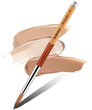 Aokitec #8 Kolinsky Sable Acrylic Nail Brush - Wood Handle Manicure Tool for Acrylic Application - Buy Online on SooperMarket.com