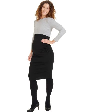 Herzmutter Maternity Skirt XL Black Cotton Pencil Midi Length - Buy Online on SooperMarket.com