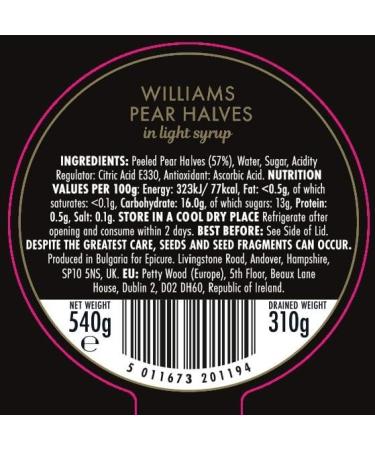 Epicure Pear Halves in Syrup Jar 540g - Premium Quality, Sweet and Juicy - 1 Pack - Buy Online on SooperMarket.com
