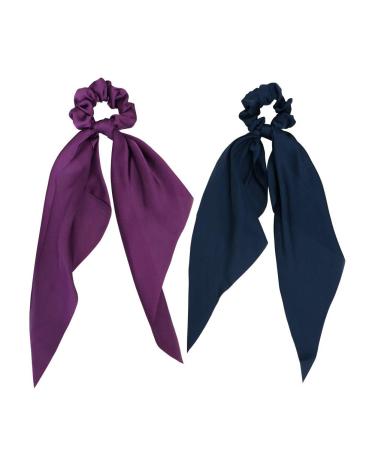 GETACOTA 10 Pieces Hair Scrunchies Bowknot Satin Chiffon Ribbon Elastics - Vintage Ponytail Holder Ties for Women - Buy Online on SooperMarket.com