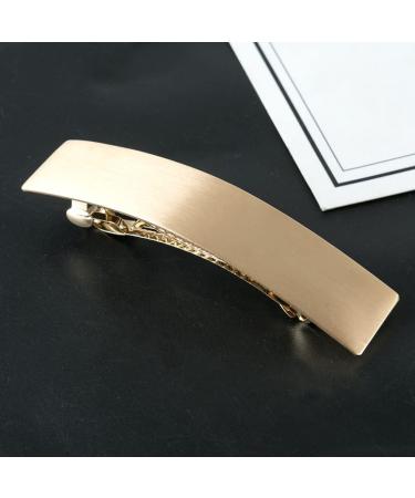 Prosy Vintage Small Rectangular Hairpin Metal Geometry Smooth Hair Barrettes Hair Clasp Hair Accessories Hair Clips for Women and Girls (Gold) - Buy Online on SooperMarket.com