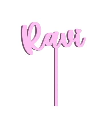Cake topper with desired cake cake cake decoration cake plug - made of wood or acrylic superfine high -quality engraving size: 10 to 25 cm (birch multiplex pink))