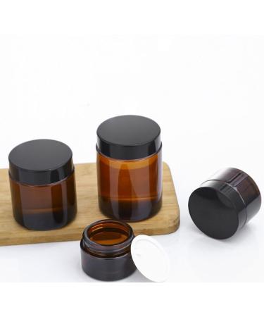 Dajidafu Amber Glass Bottle For Makeup And Body Care Products Multi-functional Screw Lid Reusable BPA-free Eco-friendly 100g Black 100g 100g Black 100g - Buy Online on SooperMarket.com