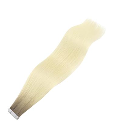 Youngsee Ombre Real Hair Tape Extensions - 45cm Light Brown to Blonde Virgin Smooth Weft 5pcs #R8T60 - Buy Online on SooperMarket.com