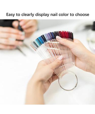 FHDUSRYO 300pcs Clear Nail Swatch Pop Sticks | Nail Colour Display Art Tips with Metal Rings - Ideal for Nail Salons & Beginners - Buy Online on SooperMarket.com