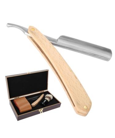 Shaving head razor set manual razor beard brush razor strap wooden box gift set
