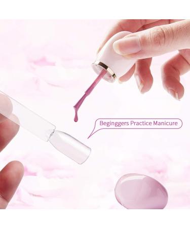 Hedmedum 100 PCS False Nail Art Tips Display Sticks with Metal Split Ring - Clear & White | Gel Polish Salon Practice Tools - Buy Online on SooperMarket.com