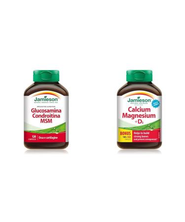 Glucosamine Chondroitin MSM 1 300 mg Ultra-Strength Caplets - Gluten-Free & Calcium Magnesium and Vitamin D3 SUPPLEMENT + SUPPLEMENT 064642026743