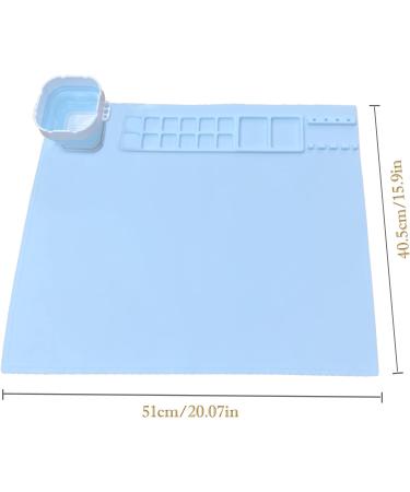 Silicone Craft Mat for Resin & Liquid Casting | Non Stick 20x16 Sheet for Art, Painting, Clay & Play | Includes Cleaning Cup | Blue - Buy Online on SooperMarket.com