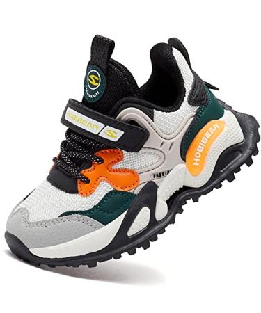 HOBIBEAR Boys Shoes Tennis Sneakers for Kids Girls Athletic Shoe Lightweight Breathable Walking Running Sports Shoes (Toddler/Little Kid/Big Kid) 9 Toddler A Black Green