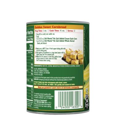 Del Monte Sweet Corn Cream Style - No Salt Added 14.75 oz. (2 Pack) - Buy Online on SooperMarket.com