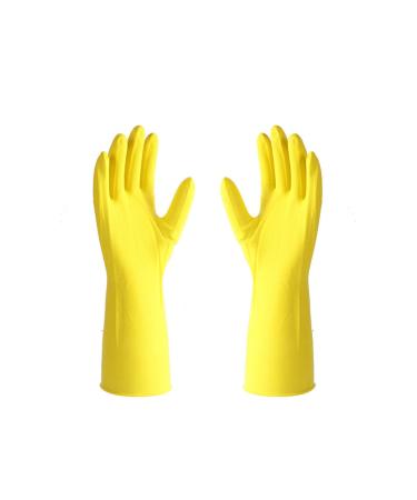 Colorful Nitrile Rubber Gloves Household Kitchen Work Dishwashing Extra Thick and Durable Household Cleaning Waterproof Gloves huangse Medium