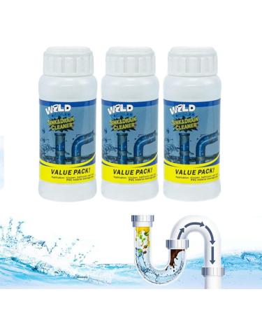 Wild Tornado Drain Cleaner Wild-Tornado Strengthfully Sink and Dredge Deodorant Chemical Powder Agent for Pipe Toilet Kitchen Dredging (3pcs)