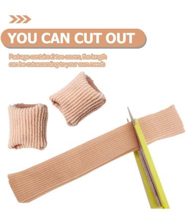 COHEALI Silicone Gel Toe Spacers and Protectors - 2Pcs Beige Finger Sleeves for Toe Blister Relief - Elastic Bandage for Anti-Wear Protection - 20X1.8CM - Buy Online on SooperMarket.com