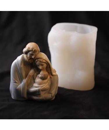 5 Inch Nativity Scene Mold Baby Jesus Family Resin Mold Nativity Scene Sculpture Mold Silicone Mold for Resin Candle Mold Nativity Scene Candle Mold Nativity Scene Decoration Mold Jesus Figurines Mold Nativity-Scene