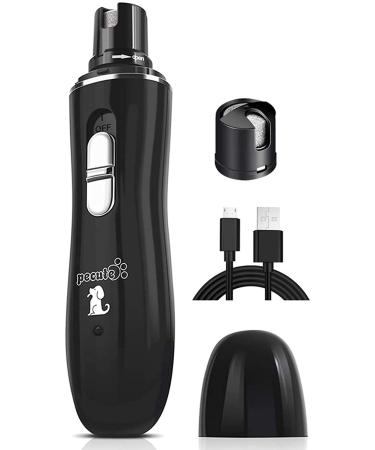 pecute Dog Nail Grinders 50 DB Ultra Quiet Electric Nail File With 2 Speeds Fast Clipping Quick USB Charging Long Working Time Pet Claw Trimmers for Small to Medium Dogs Cats(Black) Black Classic(Small)