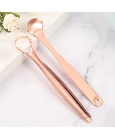 2-Part Stainless Steel Tongue Scraping Set - Reusable Non-Slip Handle Storage Box - Tongue Brush for Adults & Kids (Rose Gold) - Buy Online on SooperMarket.com
