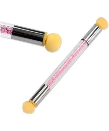 Professional Double-Ended DIY Gradient Pen Crystal Acrylic Handle Shading Pen Nail Art Tools with 4 Sponge Replacement - Buy Online on SooperMarket.com