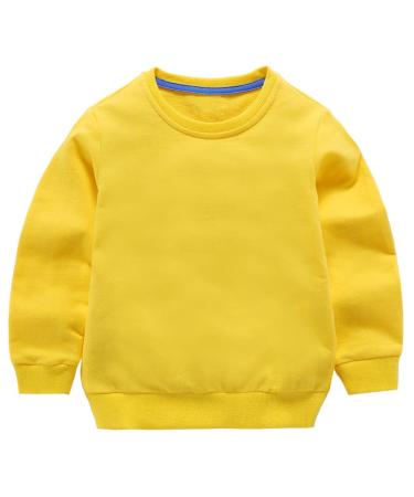 Taigood Kids Jumper for Boys Cotton Sweatshirt Long Sleeve T Shirts Pullover Autumn Winter Age 1-7 Years 5-6 Years Yellow