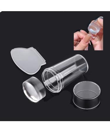 Nail Stamper Clear Nail Art Jelly Stamper Plate Scrapers Set Jelly Silicone Nail Art Stamper Scraper with Cap Nail Stamp Stamping Tools DIY Polish Kit