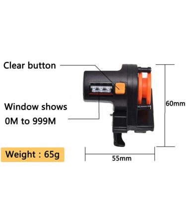 0-999m Portable Fishing Line Counter with Digital Length Display - Fish Finder Depth Gauge Tackle Tool for Outdoor Enthusiasts - Buy Online on SooperMarket.com