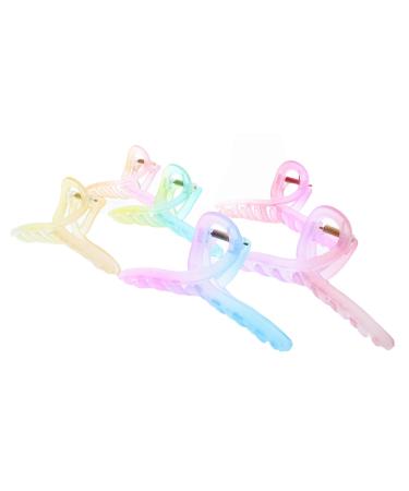 Zac's Alter Ego Set of 6 Large 11.5cm Assorted Translucent Two Tone Pastel Matte Finish Twirl Clamps