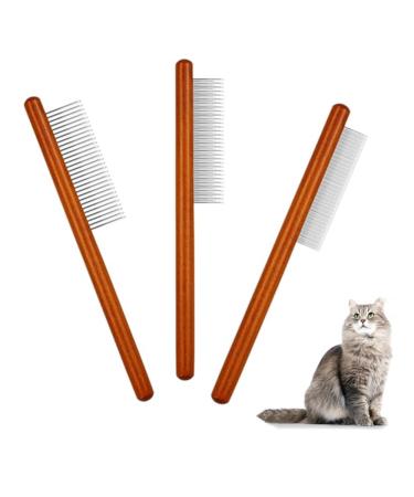 Cat Brush 3 Pcs Solid Wood Pet Comb Grooming Tool Dog Flea Comb Pet Combs Suitable for Cats Dogs Rabbits and Other Pets Grooming Long Hair Hair Cleaning and Flea Cleaning