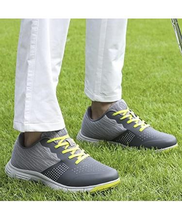 THESTRON Men Golf Shoes: Mesh Breathable Walking Sport Sneakers with 7 Spikes - Grey - Buy Online on SooperMarket.com