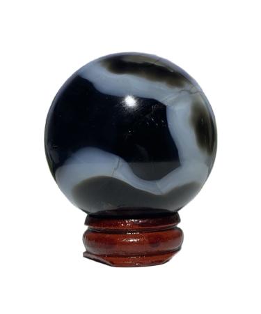 Natural Crystal Rough Natural Sphere Black Agate Crystals Balls Natural Gemstone Reiki QuartzSphere Fengshui Home Decoration 1pc (Color : 220-230g)