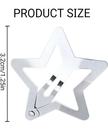 Star Hair Clips 20 Pieces Small Metal Snap Hair Clips Hair Barrettes Hair Accessories Silver - Buy Online on SooperMarket.com