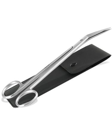 Large long nail scissors seniors footnail scissors with micro toothing - alternative to the nail tongs scissors in the case - foot care set pedicure suitable for fingernails and toenails (16 cm with case)