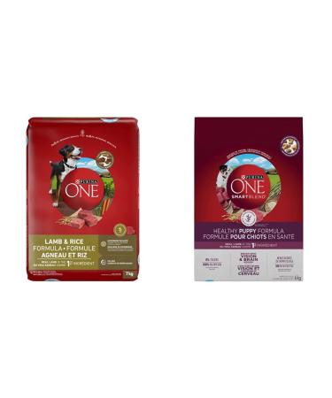 Purina ONE Smartblend Natural Dry Dog Food - Lamb & Rice 7 kg + Puppy Food 6 kg