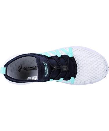 Aleader Women's Mesh Slip On Water Shoes 8 - White/Navy/Blue | Lightweight & Breathable - Buy Online on SooperMarket.com