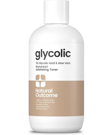 Glycolic Acid Toner 5% with Aloe Vera & Quinoa Extract - Anti-Aging, Gentle Exfoliating Toner for Face - 8 oz - Buy Online on SooperMarket.com