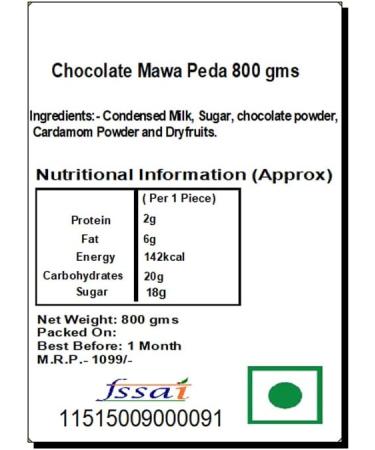 Jaiccha Ghasitaram Rakhi Gifts for Brothers Chocolate Mawa Peda 800 GMS with Beads Rakhi - Buy Online on SooperMarket.com