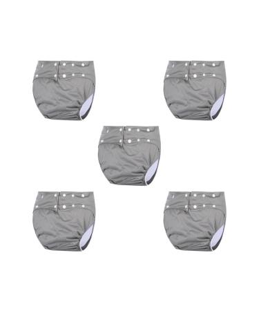 5 set adult cloth diapers adult diapers reusable exhausted outdoors against incontinence gray 72-92 cm 5 set of (gray 72-92 cm)