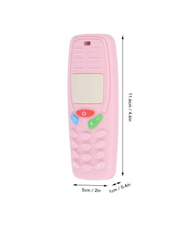 Silicone Infant Teething Toy - Mobile Phone Shaped Funny Chew Toy (Light Pink) - Buy Online on SooperMarket.com